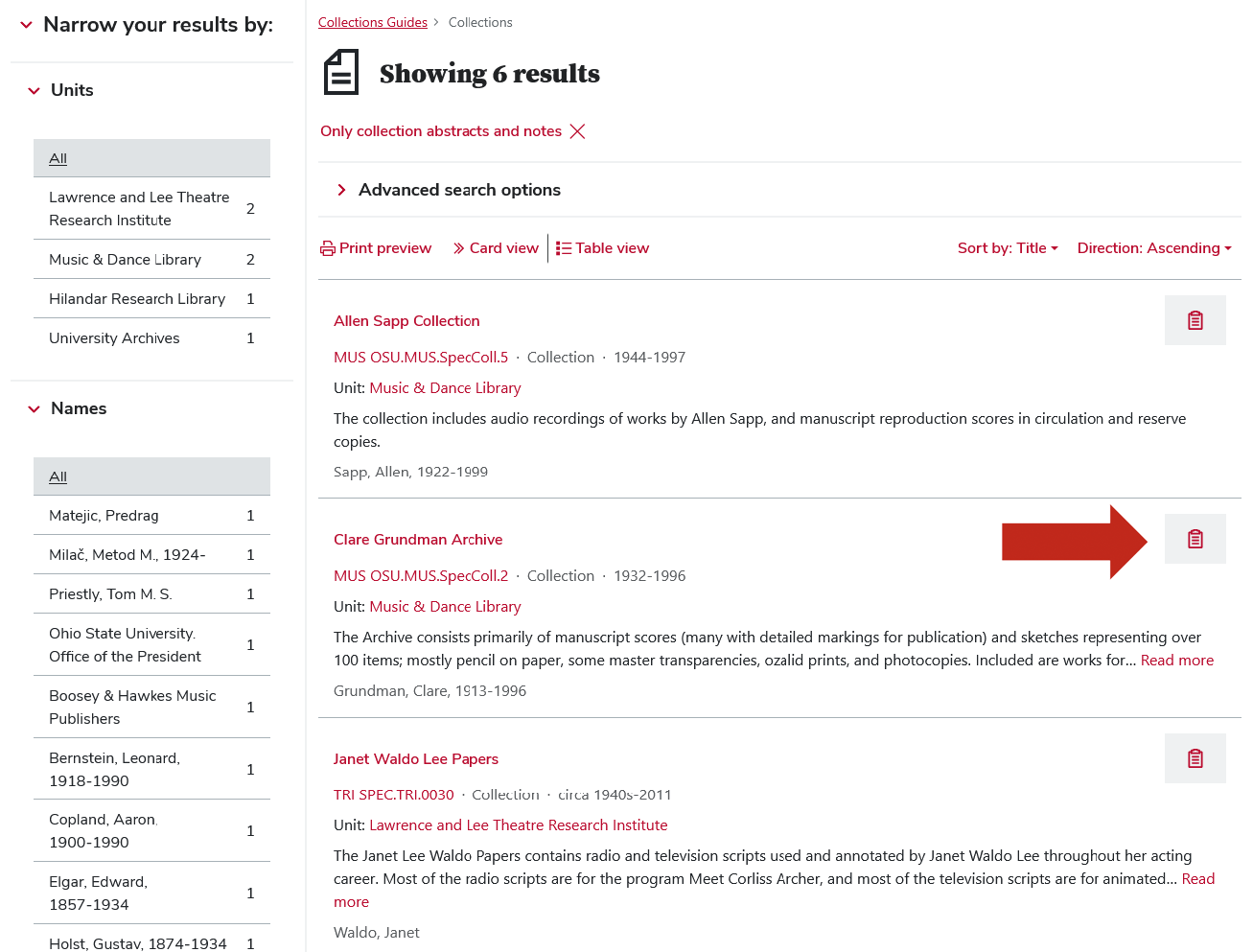 for each record in a list, the clipboard button comes after the link to the record
