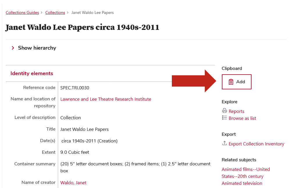 on each record page, the clipboard button comes at the top of the context menu
