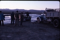 Truck being towed out of stream, Dunde Ice Cap thumbnail