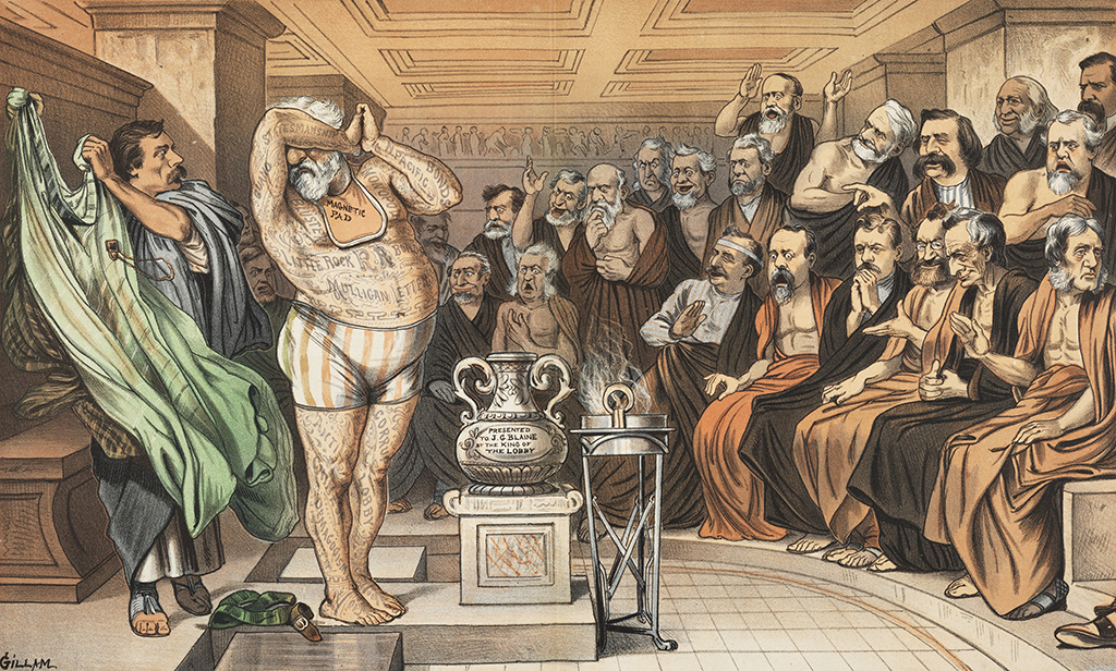 Cartoon of Phryne before the Chicago Tribunal