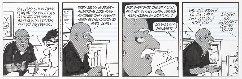 Doonesbury strip in 4 panels