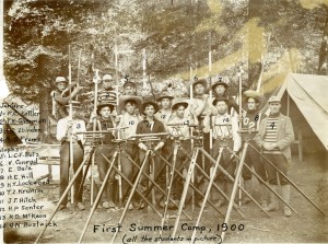 First Summer Camp (all students present in picture), 1900