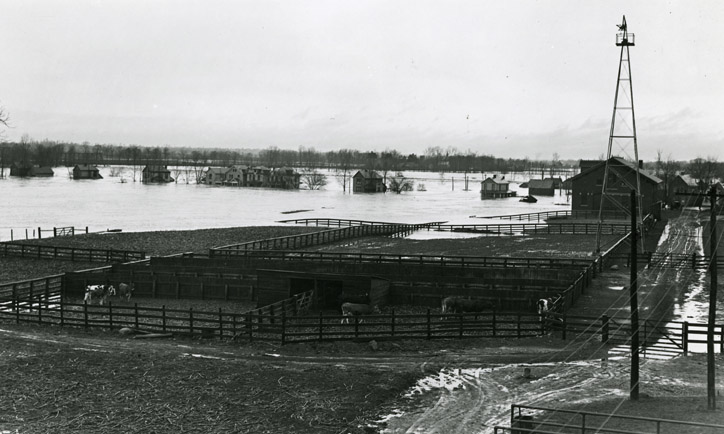 Flood waters on campus