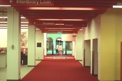 1978, Thompson Library, interior looking toward entryway