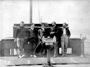 From left: Robert Dunn, Ralph Shainwald, Marie Cook, Dr. Cook, and Fred Printz, 1903.