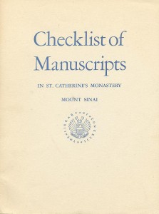 Image of the front cover of Clark's checklist of manuscripts - beige paper cover, with title in blue over the seal of The Library of Congress