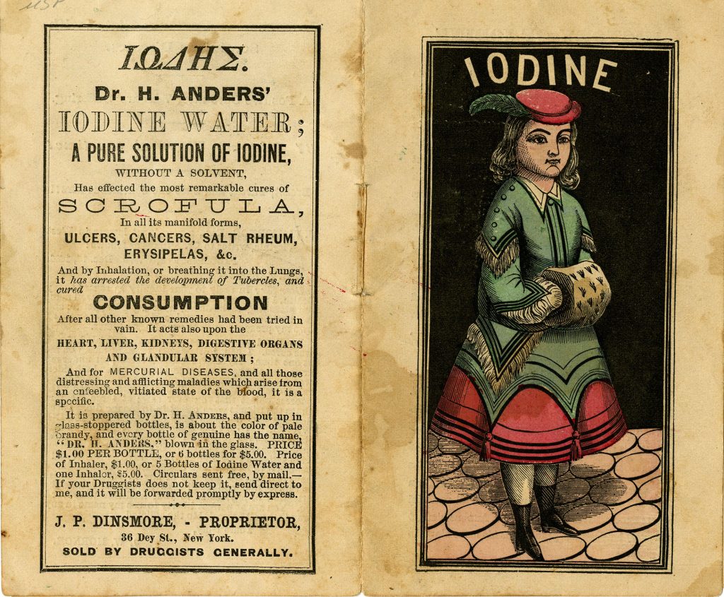 Iodine Advertisement, Paper Dolls and Advertising Collection, Medical Heritage Center