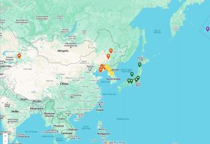 A map with Song Family's footprints in Asia